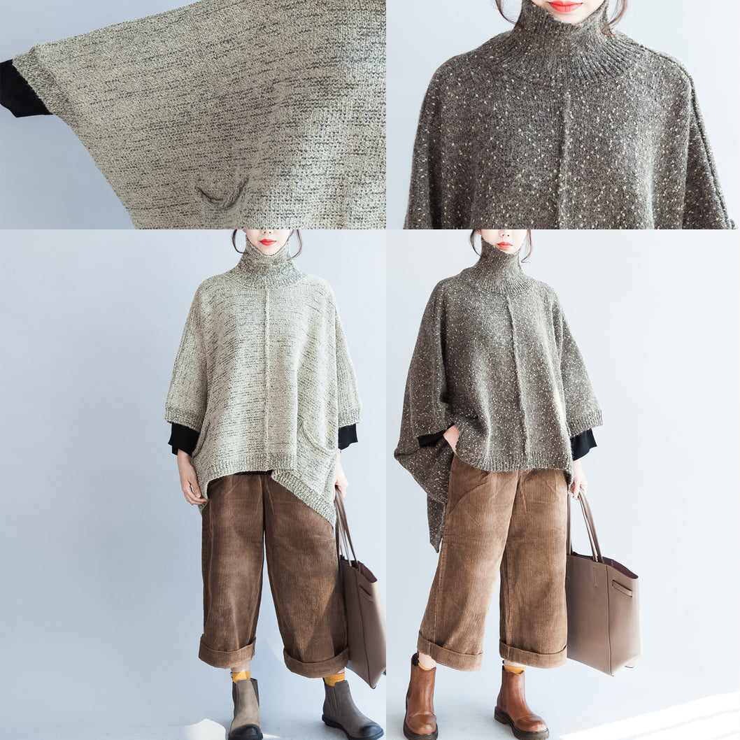 Autumn Cotton Knitted Sweater Oversize Batwing Sleeve Large Hem Sweater Pullover