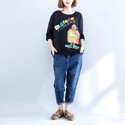 2025 autumn warm cotton pullover oversize o neck blouse