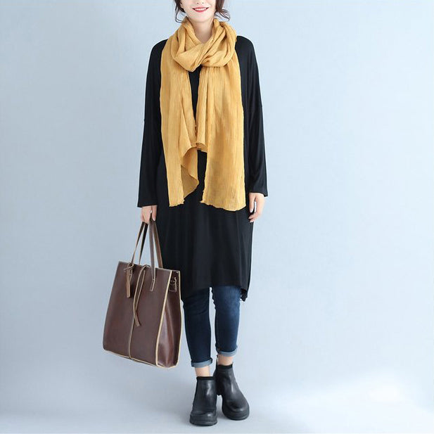 Black Cotton Pullover Dresses O Neck Maternity Dress