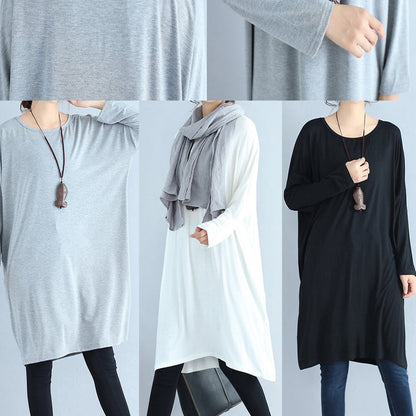 Black Cotton Pullover Dresses O Neck Maternity Dress