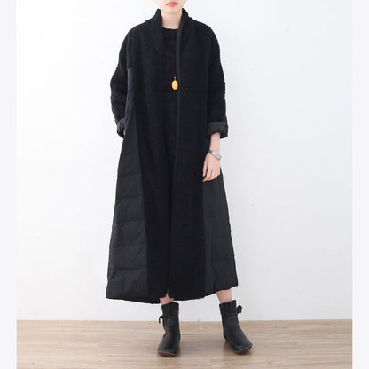 Black Down Jacket High Neck Parka Outwear
