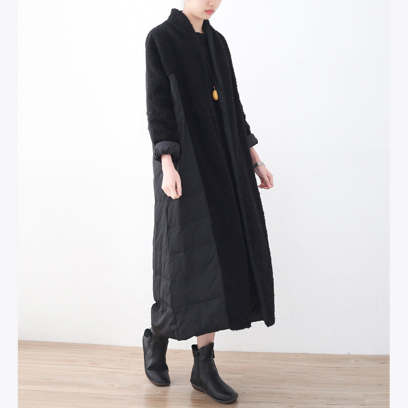 Black Down Jacket High Neck Parka Outwear