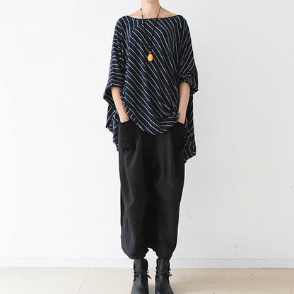 Fall O Shape Strip Dresses Cotton Dress Caftans Shirts