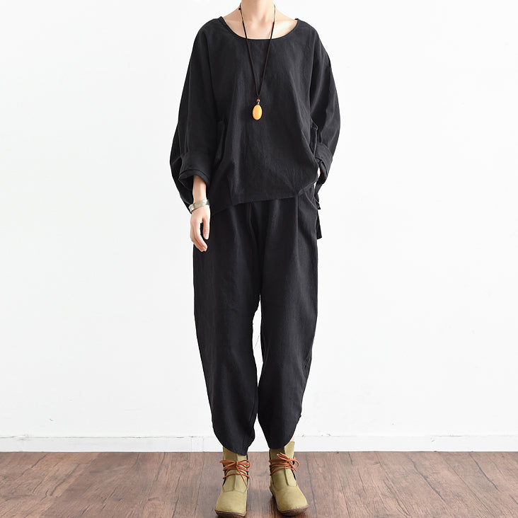 Fall Trend Outfits Black Linen Suits Linen Tops With Pants