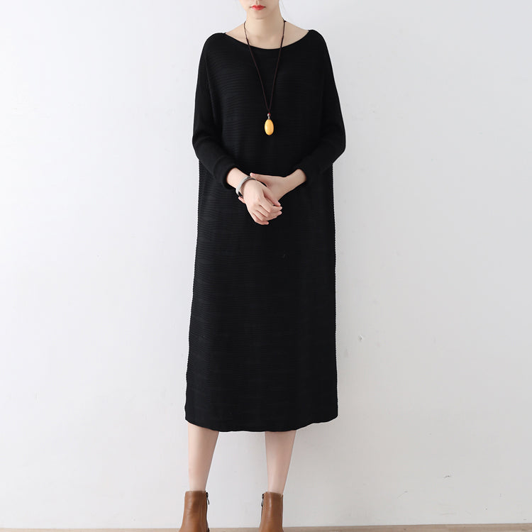 Winter Black Sweater Dresses Knit Dress Warm Cotton Winter Clothing Outwear