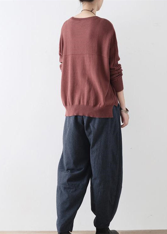 Winter Dark Blue Cotton Pants Warm Thick Oversized Linen Pants Cozy Style