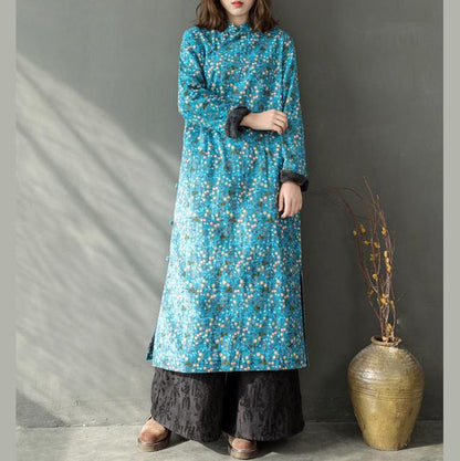 New Yellow Spring Dresses Chinese Element Thicken Long Dresses