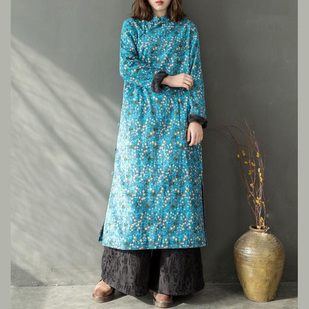 New Yellow Spring Dresses Chinese Element Thicken Long Dresses