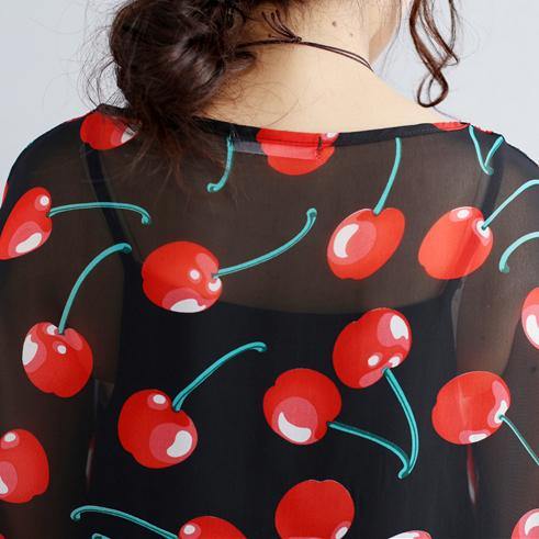 Black Prints Long Chiffon Dresses Clothing Two Pieces Long Dresses and Cotton Sleeveless Dresses