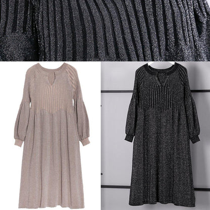 Black Sweater Dress V Neck Sweater Baggy Cinched Winter Dress