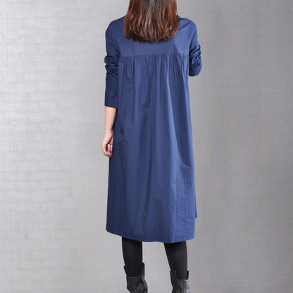 Navy Pure Linen Dresses Clothing Linen Clothing Dress Cinched Color Linen Dresses
