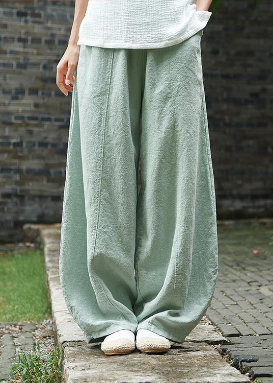 Cotton and Linen Chinese Style Ramie Wild Pants Yoga Navy Blue-dragon Pants