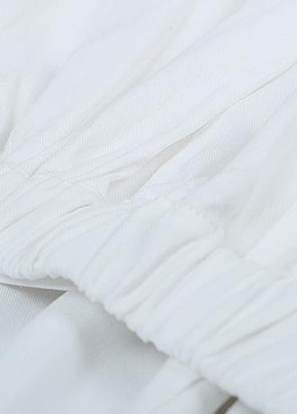 Fall Silk Linen Pants White Wide Leg Pants