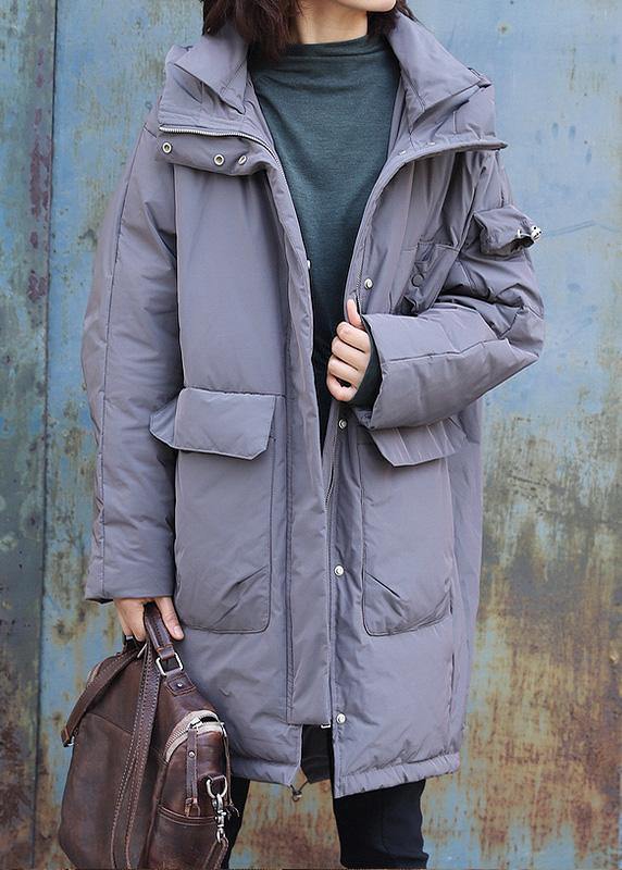 Gray Outfit Warm Winter Coat Winter Hooded Winter Outwear