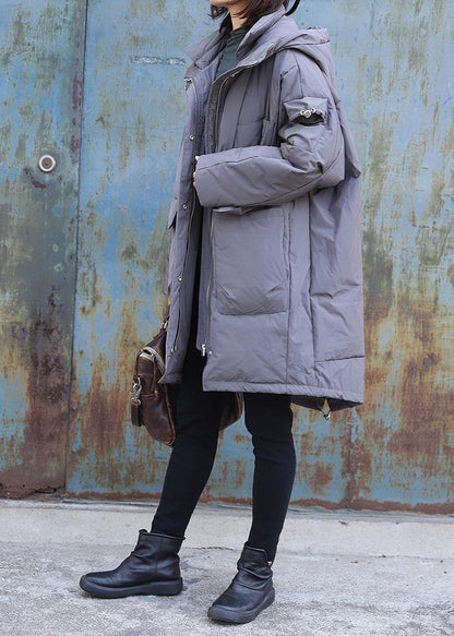 Gray Outfit Warm Winter Coat Winter Hooded Winter Outwear