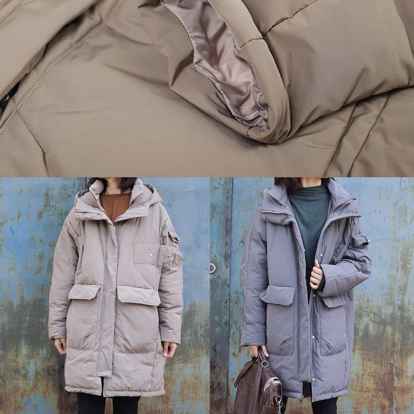 Gray Outfit Warm Winter Coat Winter Hooded Winter Outwear