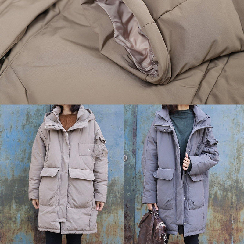 Gray Outfit Warm Winter Coat Winter Hooded Winter Outwear