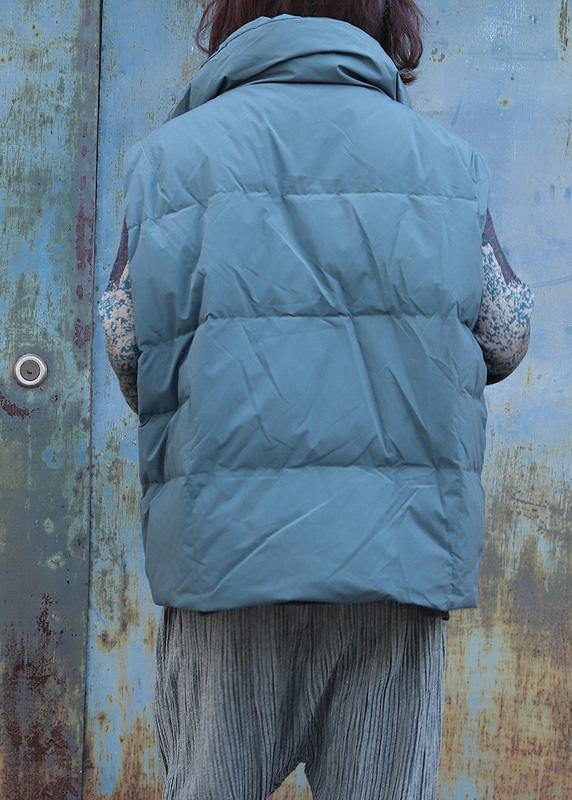 Gray Green Outwear Jackets & Coats Sleeveless Stand Collar Winter Outwear
