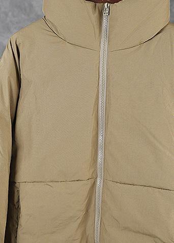 Light Yellow Down Coat Winter Clothing Stand Collar Parka Thick Fine Winter Outwear