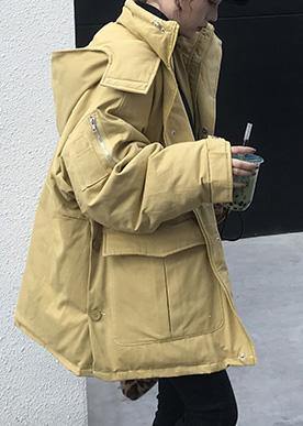 Warm Winter Coat Side Open Winter Coats Yellow Hooded Parkas