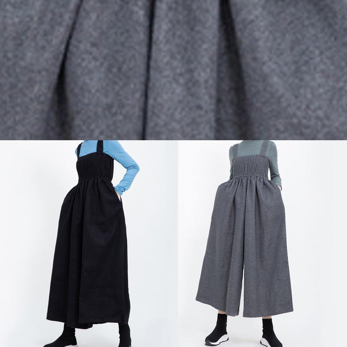 Sleeveless Cinched Jumpsuit Gray Pants Wide Leg Pants