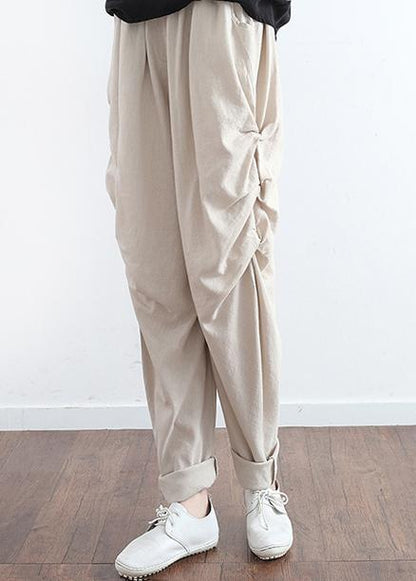 Summer New Original Design Cotton Linen Loose Harlan Wide-leg Hanging Large Size Feet Trousers