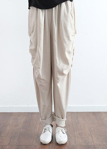 Summer New Original Design Cotton Linen Loose Harlan Wide-leg Hanging Large Size Feet Trousers
