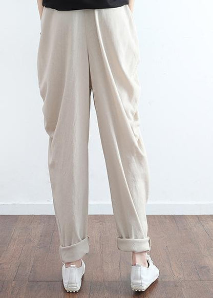 Summer New Original Design Cotton Linen Loose Harlan Wide-leg Hanging Large Size Feet Trousers