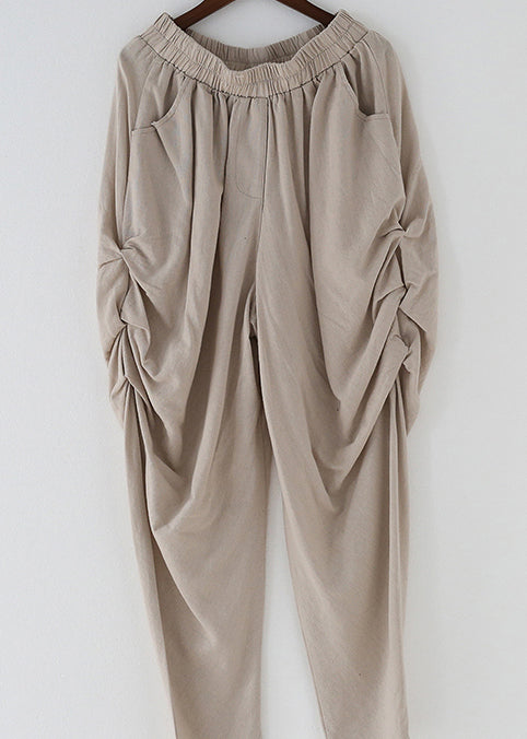 Summer New Original Design Cotton Linen Loose Harlan Wide-leg Hanging Large Size Feet Trousers