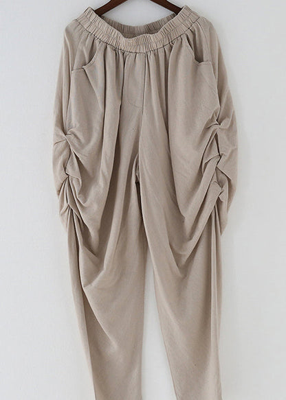 Summer New Original Design Cotton Linen Loose Harlan Wide-leg Hanging Large Size Feet Trousers