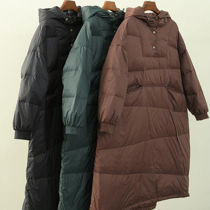 Green Warm Puffer Jackets Winter Hooded Clothes