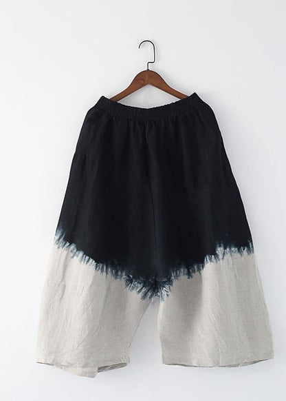 New Retro National Style Skirt Pants Red Gradient Loose Large Size Cotton and Linen Pants