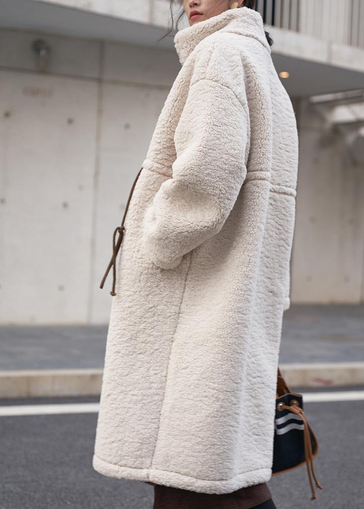Nude Woolen Coats Winter Coat High Neck Drawstring Jackets(limited Stock)