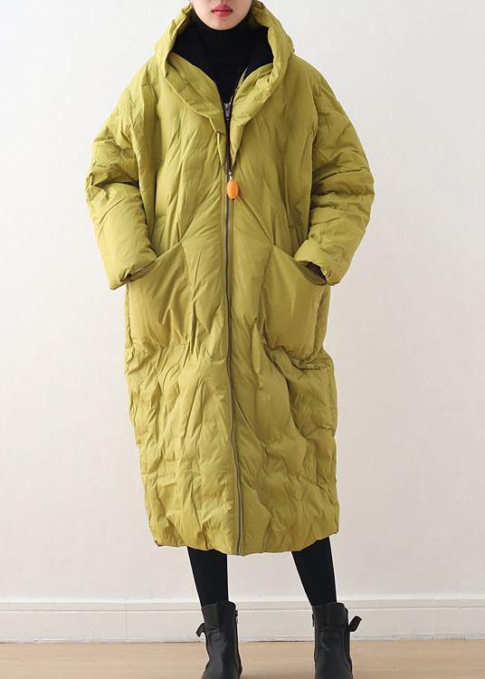 Blackish Green Warm Down Coat Oversize Overcoat