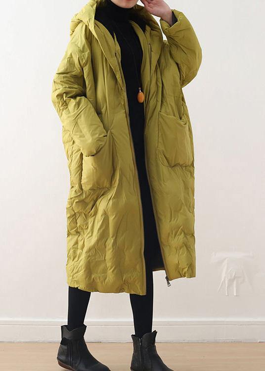 Blackish Green Warm Down Coat Oversize Overcoat