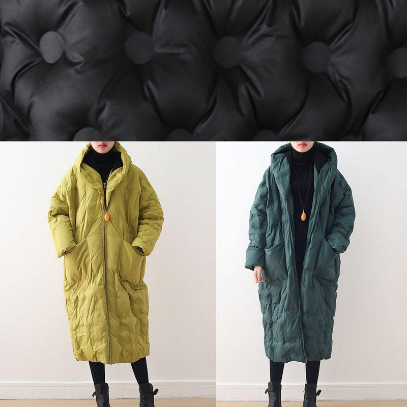 Blackish Green Warm Down Coat Oversize Overcoat