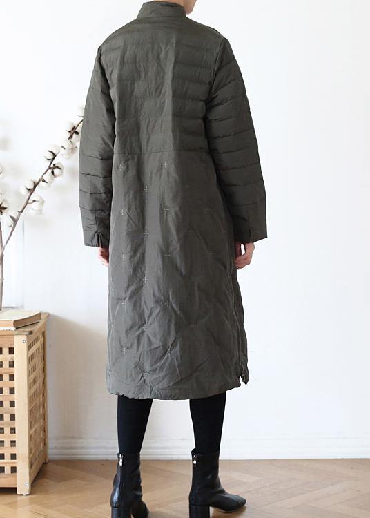 2025green Down Jacket Woman Stand Collar Parka Warm Winter Outwear