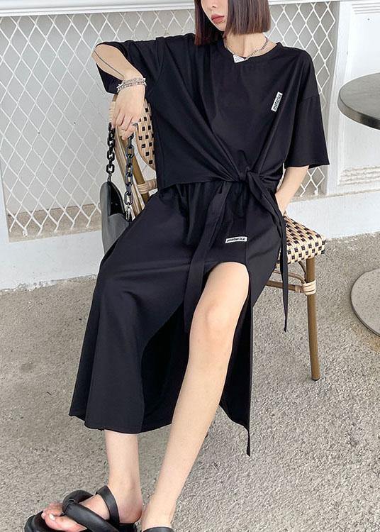 Black Short Top High Waist Slim Skirt Two Piece Set