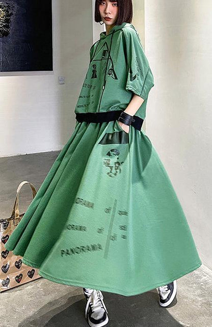 New Color Geometry Spring Explosion Street Guard Two Piece Skirt