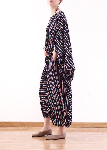 New Stripe Loose Size Bat Sleeve Top Lantern Pants Set in Summer