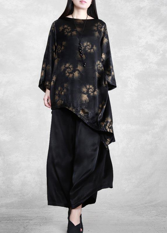 Spring New Suit Irregular Top + Wide Leg Pants Two Piece Set