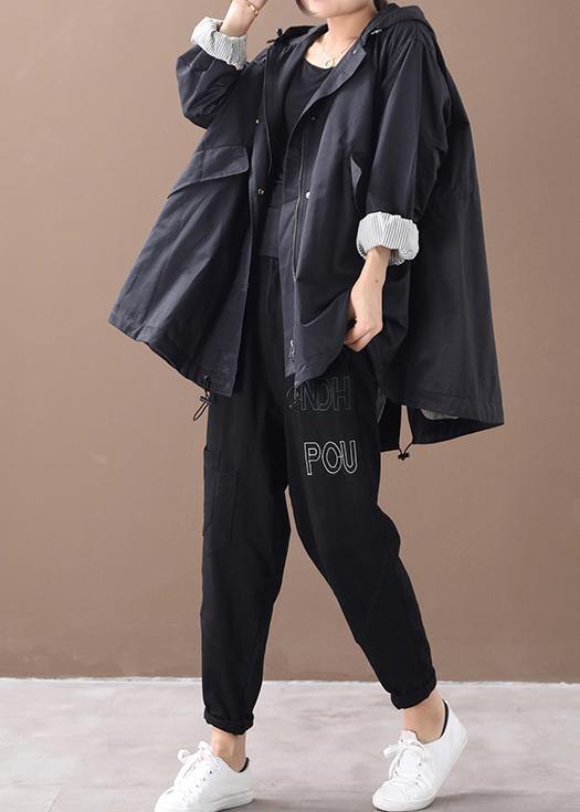 Modern Hooded Baggy Clothes for Green Silhouette Winter Outwear
