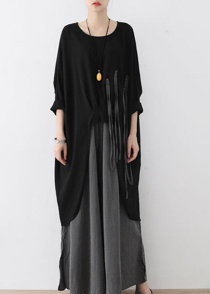 Autumn Wide Leg Pants Super Loose Linen Pants Elastic Waist Oversized