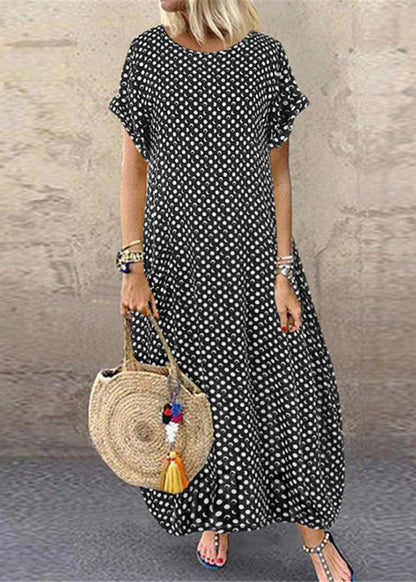Black Clothes Big Size Plus Long Dress Summer