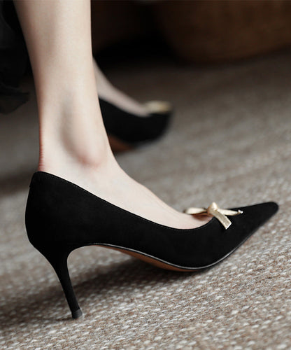 Splicing Stiletto High Heels Purple Sheepskin Pointed Toe