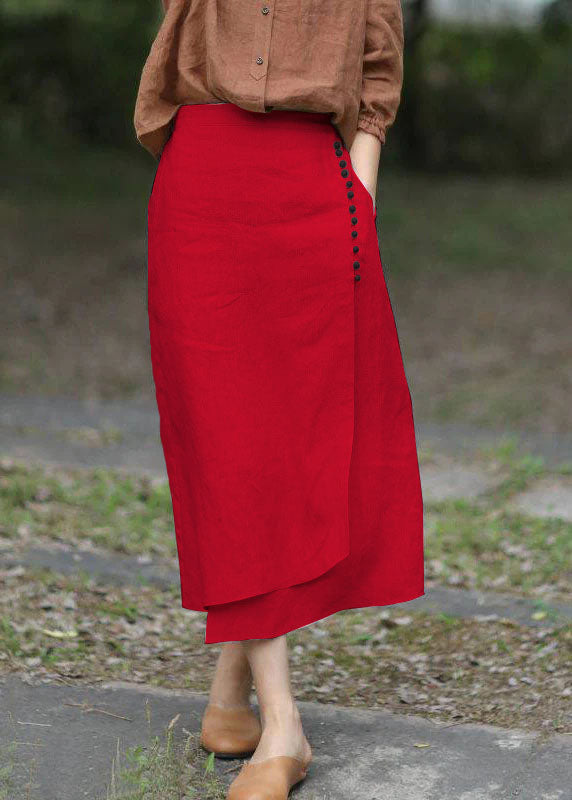 Boutique Yellow Asymmetrical Design Elastic Waist a Line Skirts Spring