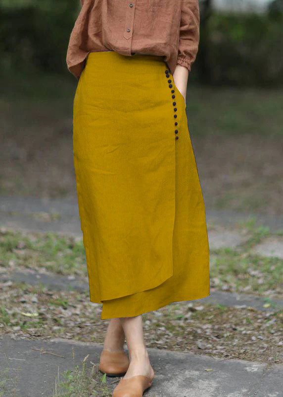 Boutique Black Asymmetrical Design Elastic Waist a Line Skirts Spring
