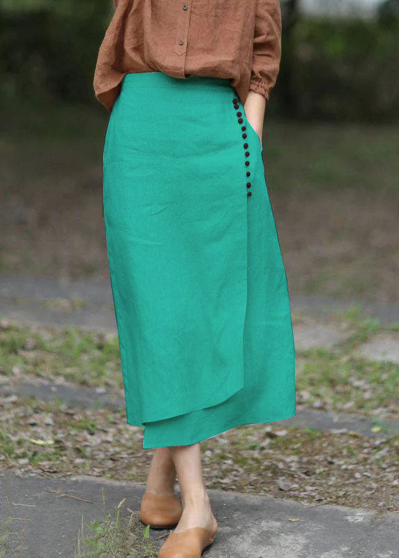 Boutique White-gray Flower Asymmetrical Design Elastic Waist a Line Skirts Spring