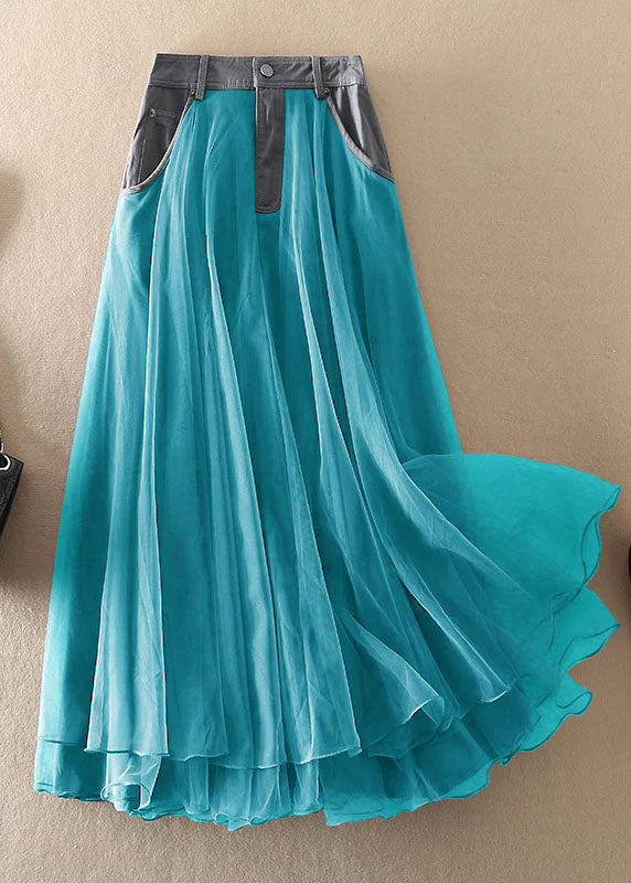 Natural Print1 High Waist Patchwork Tulle Skirts Spring