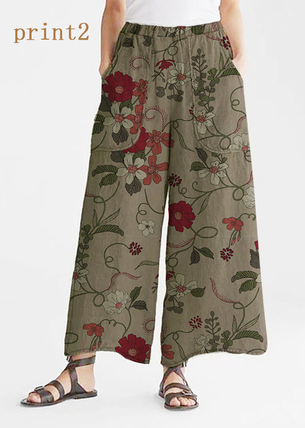 Cotton Linen Loose Wide Leg Pants Tea Green-print3